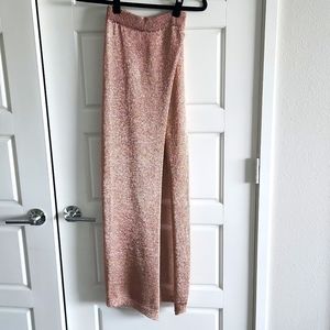 Shimmery Rose Gold Woven Swim Cover up Skirt
